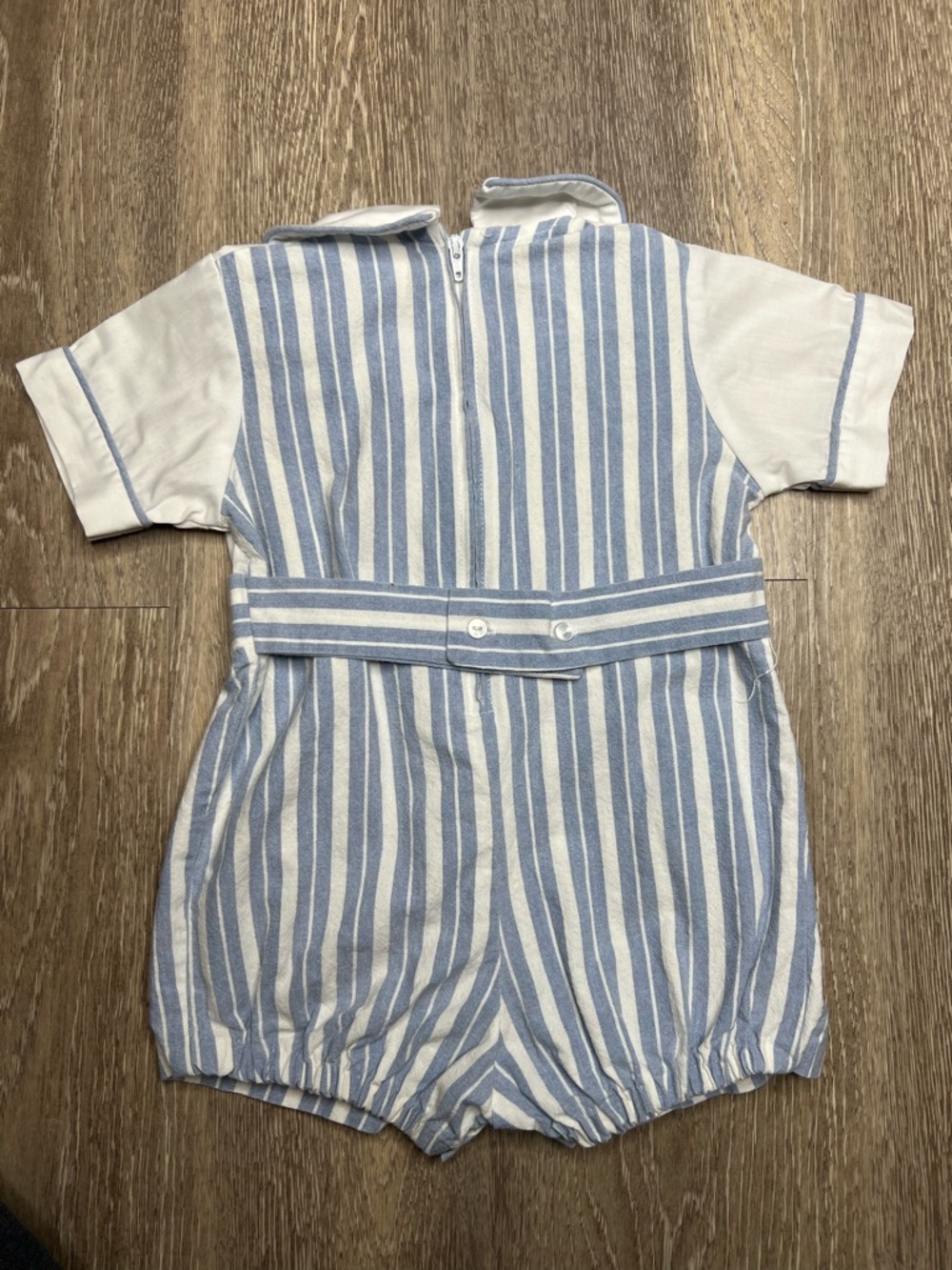 Vintage Good Lad Teddy Bear Patch Blue Striped Romper 18M Made In the USA - Picture 7 of 10